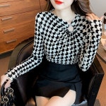 체크 댄스복 라인 라틴 체크 댄스티 : sunnny1004