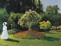 명화액자 l 클로드모네 정원안에 있는 여자 인테리어 그림 캔버스 거실 액자 : 태시스템