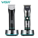 호환 VGR 256 남성용 전문 퍼스널 케어 디지털 디스플레이 가변 속도 트리머 이발기 V256 헤어 클 : 미소미구