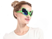 외계인 선글라스 안경 초록테 이상한 웃긴 인싸 블랙 : 요니여니