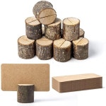 우드슬랩식탁 테이블 10Pcs 자연 나무 장소 카드 소지자 소박한 테이블 로그인 번호 홀더 웨딩 생일 파티 장식에 대 한 사진 클립 스탠드... 