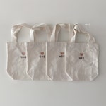 이름 자수 미니 캔버스 에코백 놀이터 가방 텀블러백 간식가방 어린이집 어린이날 답례품 : 마미스 포켓