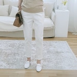 데일리 봄 밴딩 배기바지 편한 일자 배기팬츠 빅사이즈 베이지 키작녀바지 겨울 기모 : 비비앤플러스