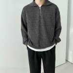 남자 반 집업 니트 남자골지니트 : 에이치베이직