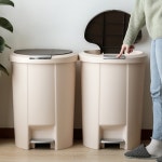 50리터쓰레기통 종량제쓰레기통 대형 페달 인테리어 휴지통 50L : 세마상회