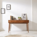 고급 고무나무 원목 인테리어 데스크 우드 테이블 사무실 공부방 오피스 1인용 원룸 자취방 서재 컴퓨터 PC 미니 와이드 프레임 ㄷ자 2칸 서랍... 