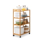 홈카페 플랜테리어 이동식 4단 화분 선반 원목 트롤리 트레이 : 워니S스토어