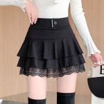 댄스복 스커트 라인 라틴 방송댄스 치마 프릴레이스 미니 : sunnny1004