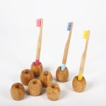 욕실 우드 칫솔꽂이 거치대 원목 대나무 감성아이템 인테리어 수납 소품 : 로움스토어