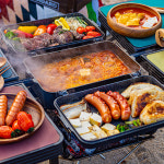 장작캠프 캠핑테이블 불멍 바베큐그릴 화로대 숯불 그리들 코펠 사각전골냄비 : 주식회사 제이