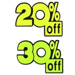 20% 할인문구 30% 쇼카드 아울렛 백화점 진열문구 : 22플로어
