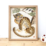 2040민화 까치와 호랑이2 호작도 호랑이그림 한국화 : 나봄갤러리