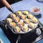 타코야끼 기계 자동 가정용 만들기 메이커 주철 문어 공 구운 미트볼 홈 코팅되지 않은 스 : 스마일직구마켓