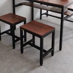 늘새것처럼 철제 1인용 카페 벤치의자 40cm(마블/멀바우) 평 벤취 평의자 식탁 체어 : 자르파라