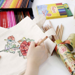 미니 에코백 diy 키트 손 가방 만들기 재료 무지 도안 캔버스 천가방 꾸미기 세트 초등 돌봄 교실 방과후 : biopeace