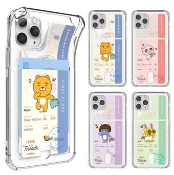 iPhone 14 / 아이폰 14 카카오프렌즈 트래블 투명방탄 카드 케이스 : 한별이마트