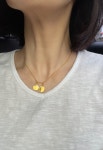 순금 11.25g 타이니 디스크 2개 펜던트 고정형 41cm 목걸이 : 비쥬살롱케이