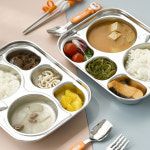 에디슨 프렌즈 유아 스텐 부엉이 식판 5구 어린이집 유치원 배식 급식 입소 준비물 : 에디슨몰