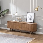 견고한 고무나무 원목 사선 다리 디자인 거실장 티비장 : DEZHI