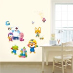 부분도배 뽀로로 데코스티커 9종 점착식 포인트벽지 창문 스티커 아이방 어린이집 유치원벽지 : 열다샵