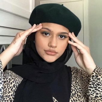 히잡 이란 인도 말레이시아 Musilm-프랑스 스타일 여성 베레모 모자, 쉬폰 히잡 바렛 플랫 포함, 인스턴트 : 자이로그인
