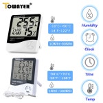 슈슈몽2 LCD 디지털 온도 습도 측정기 실내 옥외 전자 온도계 습도계 기상 관측소 시계 HTC-1 HTC-2 : 슈슈몽2호