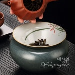[다도 퇴수통] 예향원 순수공 요변유약 색채수회 도자기 퇴수기 E-9596 : 예향원