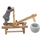 전통떡방아 떡절구 떡치는기계 인절미 찹살떡 체험 : 화이트월