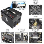 콤프레샤에어건 TUXING TXET062 4500Psi 300Bar 12V 휴대용 Pcp 공기 압축기 고압 펌프 내장 전원 어댑터 잠수 물탱크 : 도이치유로1