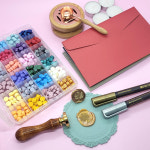 실링왁스 세트 스탬프 입문 키트 비즈 다꾸 청첩장 24색 10인장 : 주식회사코엘