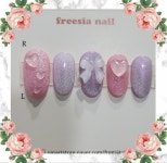 수제 네일팁 하트 리본파츠 자석젤네일 붙이는 셀프 네일 : freesia nail