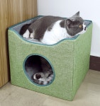사계절 범용 접이식고양이집 숨숨집 대형 이동식 방석겸용 : 보라지니