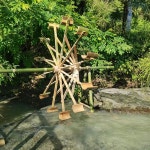 캠핑 계곡 물 모래 놀이 정원 연못 물레방아 야외 대나무 물길 수로 자연 창의 과학 체험 활동 대형 수차 : 하니즈컴퍼니