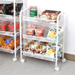 간식진열대 수납장 이동식트레이 바퀴달린선반 이동 미니트롤리3단 : 플레노