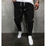 남성바지 새로운 남성 코튼 린넨 바지 단색 하렘 Streetwear M5XL 남자면바지 : 서현13원흥