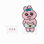 음뽀챠무 오판츄우사기 카와이소우니 오빤츄 아크릴 탁상 시계 : 분더스토리