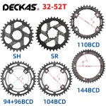 자전거부품 DECKAS-자전거 라운드 체인 링 94/96/104/110/130/144BCD SH/SR 32-52T 7-12s R7000/R8000/7100 용 좁은 와이드 톱니... 