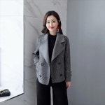 수입 체크 자켓 가을 겨울 올 매치 모직 : 수수SUSU