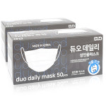 국산 듀오 데일리 일회용 마스크 성인용 50매 X2박스 100매 : 대성메디칼