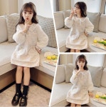 여아 원피스 주니어 초등 학생 여아 원피스 겨울 기모 여행 연주회 콩쿨 촬영 하객 스쿨룩 : 오즈의방