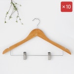 마켓비 RODNEY 원목 옷걸이 집게형 10팩 10개 나무 옷가게 홈 옷걸이 바지걸이 : 신연찬서