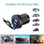 자동차부품 KEBIDU 듀얼 QC 3.0 전원 소켓 자동차 충전기 더블 USB 차량 DC12V-24V 방수 2 포트 아이폰 호환 안드로이드 충전 : 슈슈몽2호