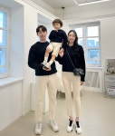 커플 시밀러룩 패밀리룩 네이비 꽈배기 니트 아기 가디건 사진촬영 돌잔치 의상 : 드비앙스