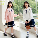 북유럽풍 여아 화이트 리본 원피스 초등학생 고학년 정장 결혼식 촬영 예쁜 봄 가을 옷 : 매니아바이