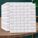 자취방벽지 화이트 벽돌시트 폼블럭시트 스티커벽지 : 브릿지스몰