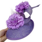 웨딩 여성 어두운 복숭아 Fascinators 모자 머리띠 신부 메쉬 Headpieces 칵테일 티 파티 꽃 헤어 액세서리 : 세모마켓플라자