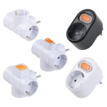 현대 3구 블랙 멀티탭 개별 스위치 회전형 선없는 콘센트 미니 10A : GHF