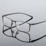 남자 티타늄 안경테 튼튼한 합금 비즈니스 안경테 남성용 사각 초경량 금속 처방용 : 오봉글로벌