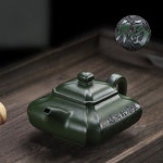 명품 자사호 450cc 이싱 수제 비취 녹니 복운만가 차주전자 : 차의 정원