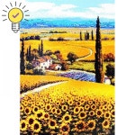 해바라기 마을 (패브릭) 보석십자수 40x55 패브릭형보석십자수 패브릭보석십자수 풍경보 : benjaminc
